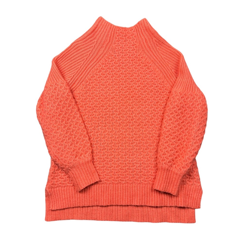 Anthropologie Sweater Women Medium Orange Bia Mock Neck Tunic Alpaca Blend